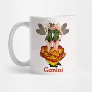 Gemini woman girl fairy faerie elf standing in rose Mug